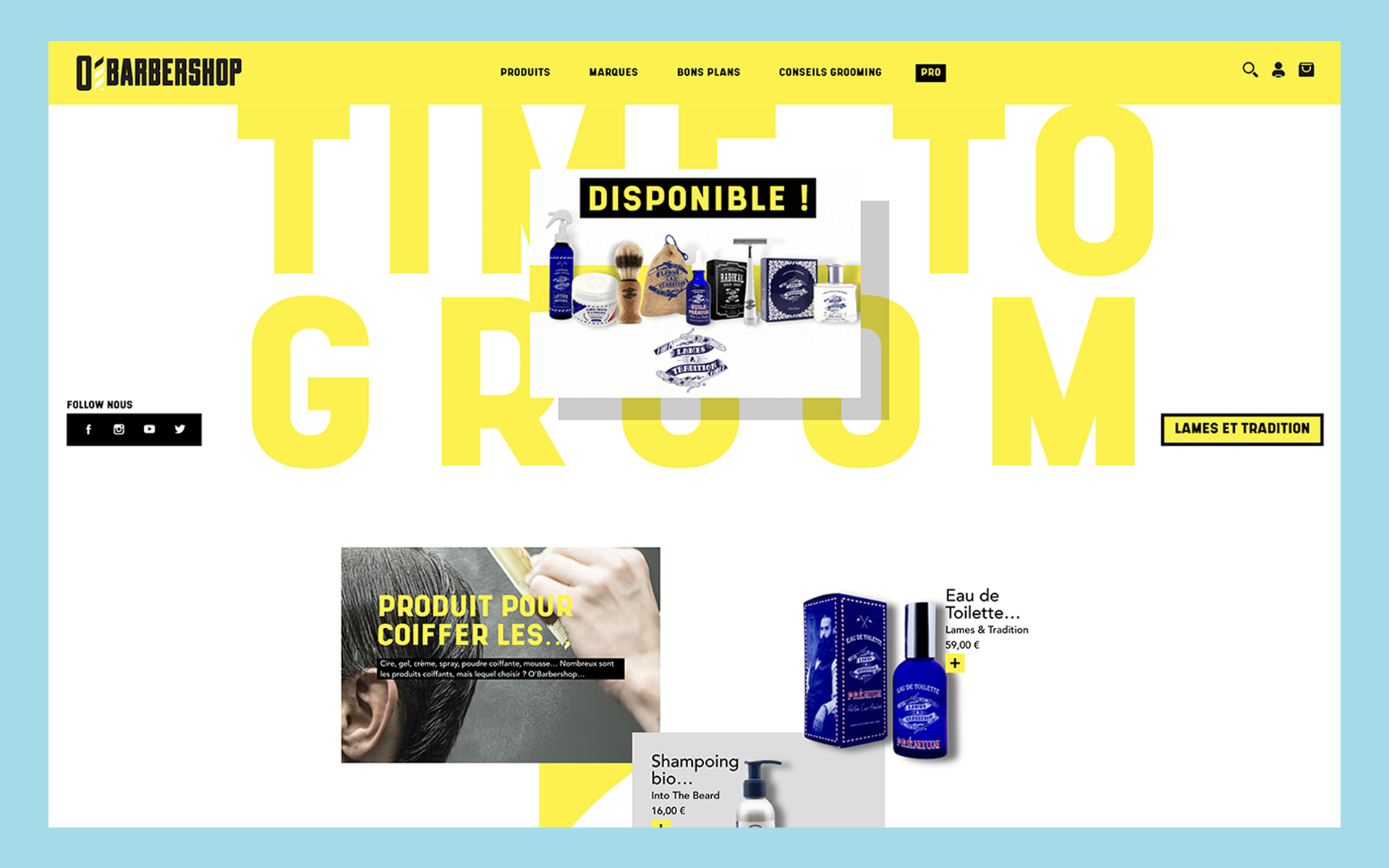 exemple de site e-commerce dédié au grooming