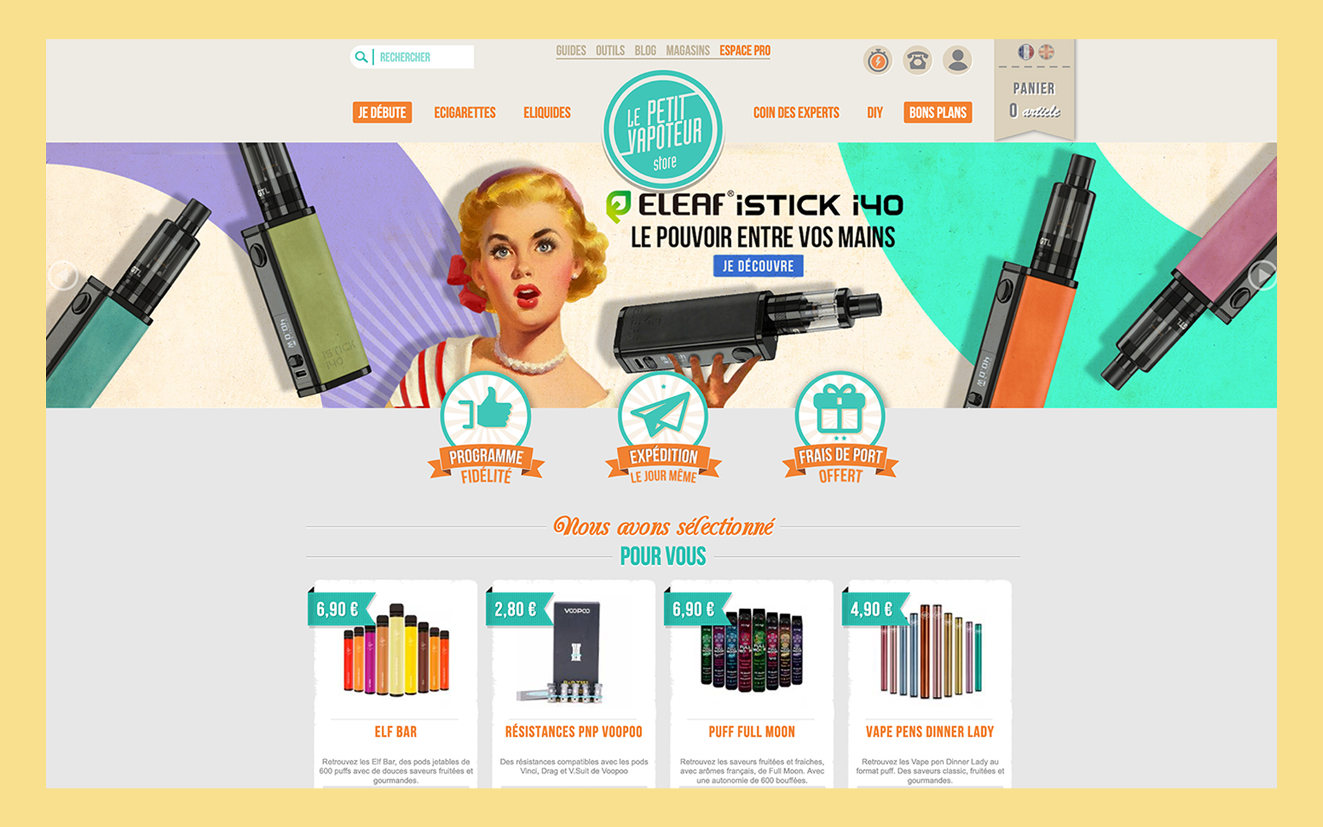 Petit vapoteur homepage screenshot