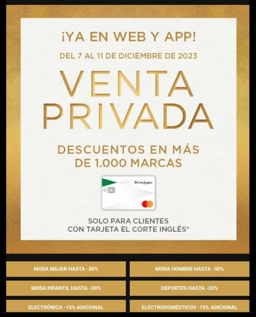 Ejemplo preventa El Corte Inglés